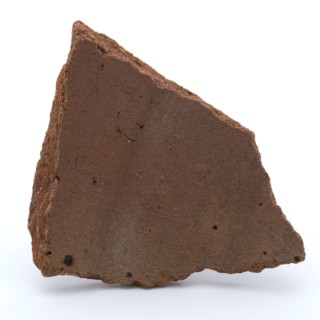 Fragment of red earthenware, partly glazed, fragment crockery holder kitchen utensils earthenware ceramics earthenware glaze