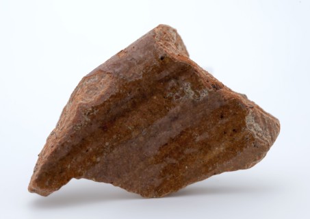 Fragment of red earthenware, partly glazed, fragment crockery holder kitchen utensils earthenware ceramics earthenware glaze