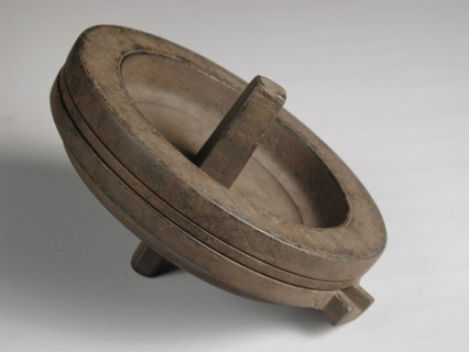 Three-piece bronze mold for lid of large pot or soup tureen, cast molding tool tools base metal bronze, cast twisted Three-part