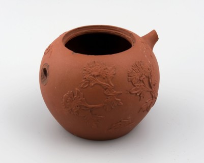 Teapot with chrysanthemums, Chinese red stoneware, teapot tableware holder tea set tableware soil find ceramic stoneware, in