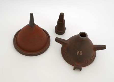 Andreas van Duyveland, Three-piece bronze mold for funnel with initials AVD and 1764, mold casting tool tools kit metal