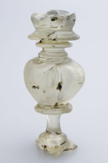 Fragment of stem of goblet (façon de Venise), drinking cup drinking vessel holder soil find glass, hand-blown glass application