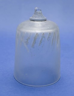 Fragment of stem and calyx of chalice, drinking glass drinking utensils tableware holder soil find glass, handblown cut Fragment