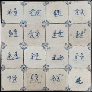 Scene tile, tile field of child's play, corner motif ox's head, tile field wall tile tile footage ceramics pottery glaze total