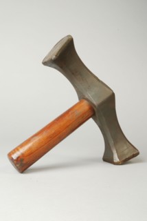 Hammer from casting, hammer tool kit metal iron wood varnish, forged Hammer Short round wooden handle. Elongated and curved head