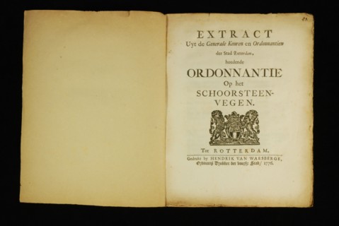 Waesberge, Hendrik van, Extract holding ordinance on the chimney sweeping, old printing book information form paper, printed