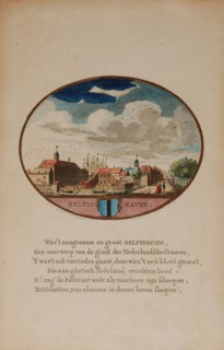 Banse, H.A., OLLEFEN, L. VAN and BAKKER, R. De Nederlandsche Stad- en Dorp-beschryver. Title page: colored engraving