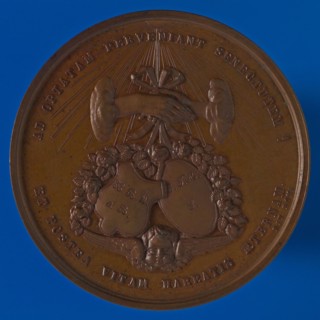 J.P.M. Menger, Medal at the silver wedding feast of H.R.W. De Bruijn (wine buyer in Rotterdam) and C.J.M. Serruijs on August 15
