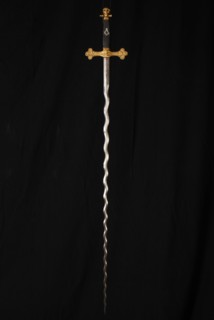 Masonic flaming sword, sword attribute mother of pearl brass steel gold, fire goldplated silverplated? Masonic sword: flaming