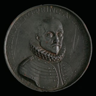 Peter van Abeele, Medal on the offer to Prince William I of the High Government, 1575, medallion medals lead metal, bust Prince