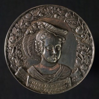 P. van Abeele, Medal on Prince William III, penning footage silver, grams, bust Prince William III with hat surrounded by fruit