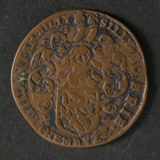 Medal on Hembyze, jeton utility medal medal exchange buyer, Belgian Virgin with lion and coat of arms of Flanders