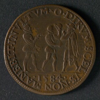 Medal on the murder of the Prince of Orange, jeton utility medal medal exchange buyer, the Prince of Orange is shot by Balthasar