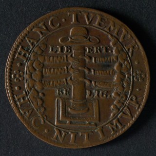 Medal on the elevation of Prince Maurice to governor of Gelderland and Overijsel, jeton utility medal medal exchange copper, six