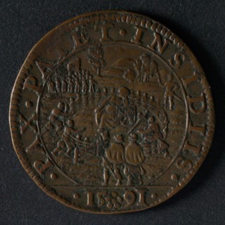 Medal on the mediation offered by the German Emperor, jeton utility medal medal exchange buyer, Dutch virgin leaning on