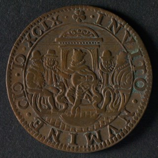 Medal on the journey of Cardinal Andreas along the Rhine, jeton utility medal medal exchange buyer, Cardinal Andreas seated