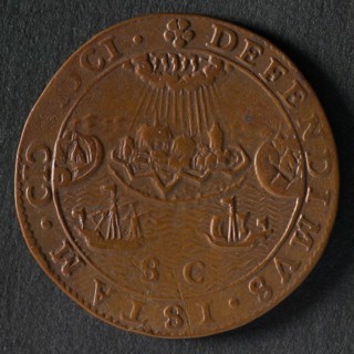 Bill on the conquest of Rijnberk by Prince Maurits and the siege of Ostend by the Spaniards, jeton utility medal medal exchange