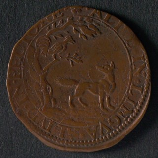 Medal on the proclaimed pardon of the Archdukes, jeton utility medal medal exchange buyer, fable of the rooster and the fox