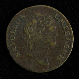 Medal on the Emperor Napoleon, jeton utility medal medal exchange bronze, Portrait of Napoleon with laurel wreath to the right