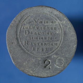 Arms medal Lutheran Diaconie 1741 with knock 20, arm medal penny swap lead metal, Arm medal of the Lutheran diaconie disk