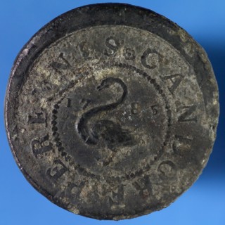 Evening meal medal 1786, supper medal penny exchange lead metal, d 0.2 Supper medal of the Evangelical Lutheran congregation