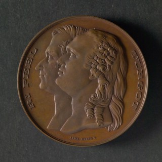 Alexandre Geefs, Medal at the Congress International des Reformes Douanières, medallion medals bronze, portraits of Turgot