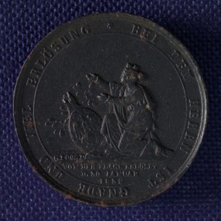Vz: C. Pfeiffer, Medal on the cholera epidemic in Berlin, medal of iron iron 3,5, angel with burning sword