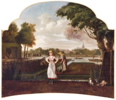 Upper door piece, peat cutting in Hillegersberg, Rotterdam, wallpaper painting canvas oil painting linen, Wallpaper Central
