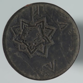 Loos, Medal on the defense of the Citadel of Antwerp, penning footage iron, beaten, map of the Citadel of Antwerp