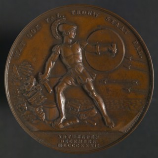 D. van der Kellen sr., Medal in memory of the defense of the Citadel of Antwerp, penny footage copper, Antique warrior