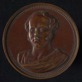 Charles Wiener, Medal on the death of Van Dam van Isselt, death certificate penny footage bronze, Overlooking bust of E.W. van
