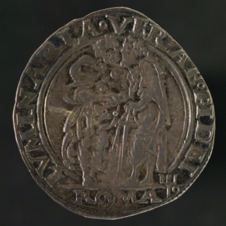 Medal on Pope Julius II, pope medal penning footage silver, bust Pope Julius II to the right, IVLIVS. II. PONTIFEX. MAXIMVS