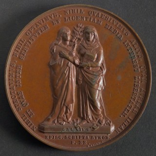 J. Elion, Medal on the 250th anniversary of the Remonstrant Brotherhood in Rotterdam, medallion bronze bronze med 6.0