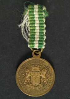 A. Fisch, Wear medal Liedertafel Rotte's Male Choir, wear medal token identification carrier copper textile, Medal to green