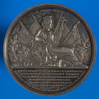 S. de Vries, Medal on the celebration of 50 years of independence in Voorburg, by the remaining members of the 2nd regiment