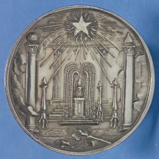 Masonic medal, penning footage silver, symbolic representation of the freemasons, no freemasonry Rotterdam