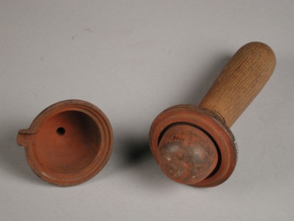Two-piece bronze mold for lid, cast molding tool tools base metal bronze wood iron, cast turned Two-piece bronze mold