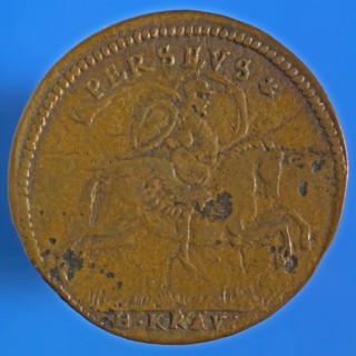 Hans Krauwinckel, Nuremberg play medal, play medal utility medal medal exchange buyer, Perseus on his winged horse to the right