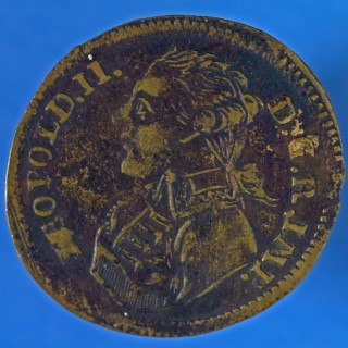 Ernst Ludwig Sigmund Lauer, Medal on Emperor Leopold II, jeton utility medal medal broker Soil discovery copper, bust emperor