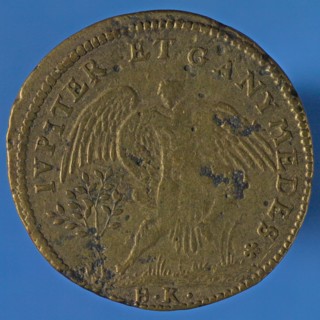 Hans Krauwinkel, Brass player token, play medal utility medal medal broker ground find copper, Jupiter as eagle Ganimedes