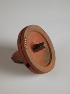 Two-piece bronze mold for lid of jug, mold casting tool tools base metal bronze, molded turned Two-piece bronze mold for casting