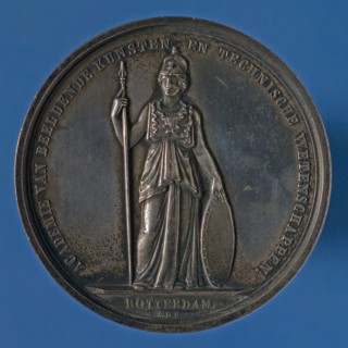 Van der Kellen, Price medal Academy of Fine Arts and Technical Sciences in Rotterdam, price medal medal silver, Minerva standing