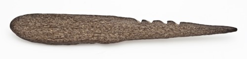 Legs pointed with four barbs, pointed harpoon soil found bone, sawn cut cut Late stone age archeology Maglemose culture