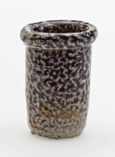 Stoneware tubular ointment jar with thickened upper edge, ointment jar pot holder soil find ceramic stoneware glaze salt glaze