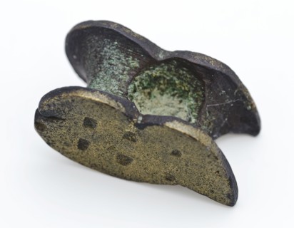 Copper bill, part of the nickel game, marked with six wells, nickel game soil find copper brass metal, cast Cast in shape