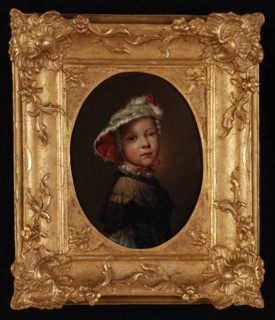Jan Stolker, Portrait of Jacomina Stolker (1753-1818), portrait painting visual material wood oil, Oval portrait of girl