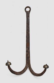 Four point treble with round brass buttons with sharp points, dreg anchor ship equipment equipment founding stone metal copper