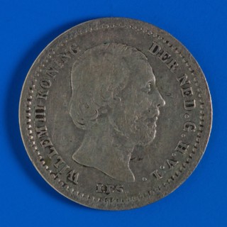 mint master: H.A. van den Wall Bake, Coin 5 cents 1850, penny coin money exchange silver, portrait Willem III right, round