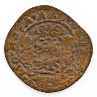 Frisian place with image and text, resort currency money exchange commodity find copper metal h 0,1, whipped Frisian resort