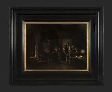 Hermanus Petrus Antonius Gunneweg, Back glass painting Jan de Smid (Swartjan), back glass painting painting footage glass wood